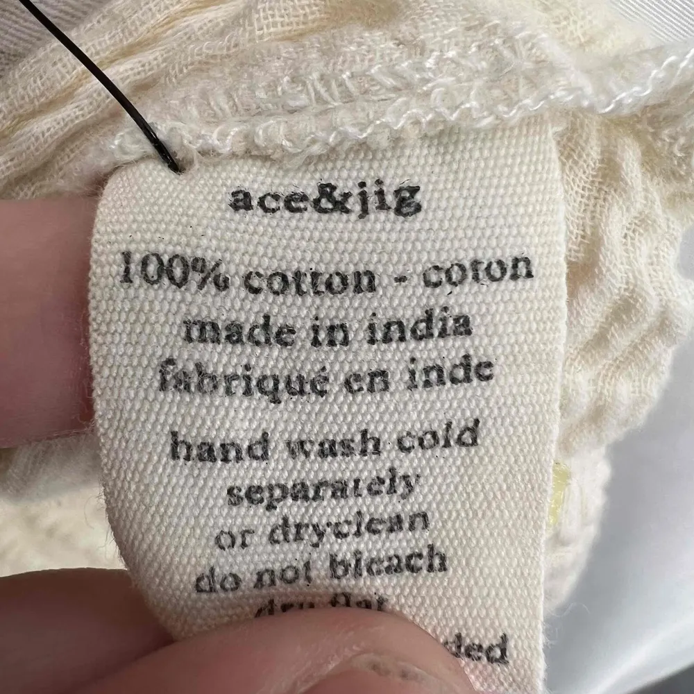 Ace & Jig Ivory Striped Lightweight Gauzy Cotton Mini Shirt Dress Casual XS - Image 6