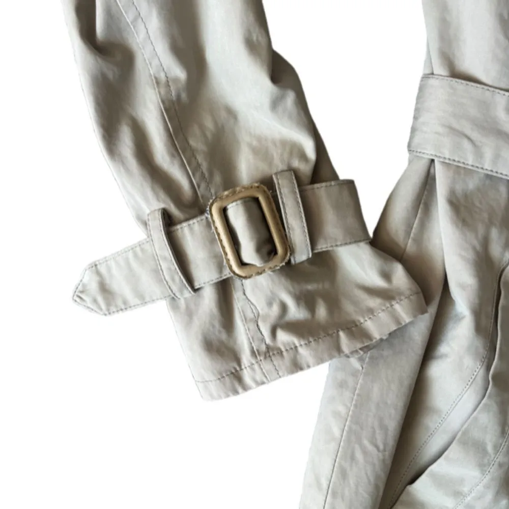 SH|collection neutral tan embroidered floral back trench coat Size M - Image 9