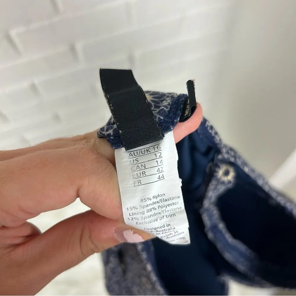 NipTuck Swim Blue Floral Muti Fit Cup One Piece Swimsuit Size US 12 - Image 5