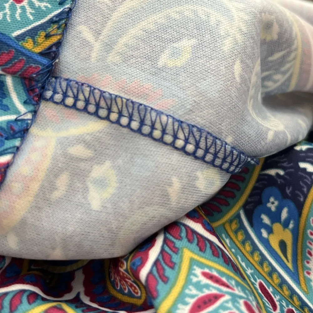 Vintage Y2K Anthony Richards Paisley Boho Maxi Dress Psychedelic Print L/XL Blue Size L - Image 5