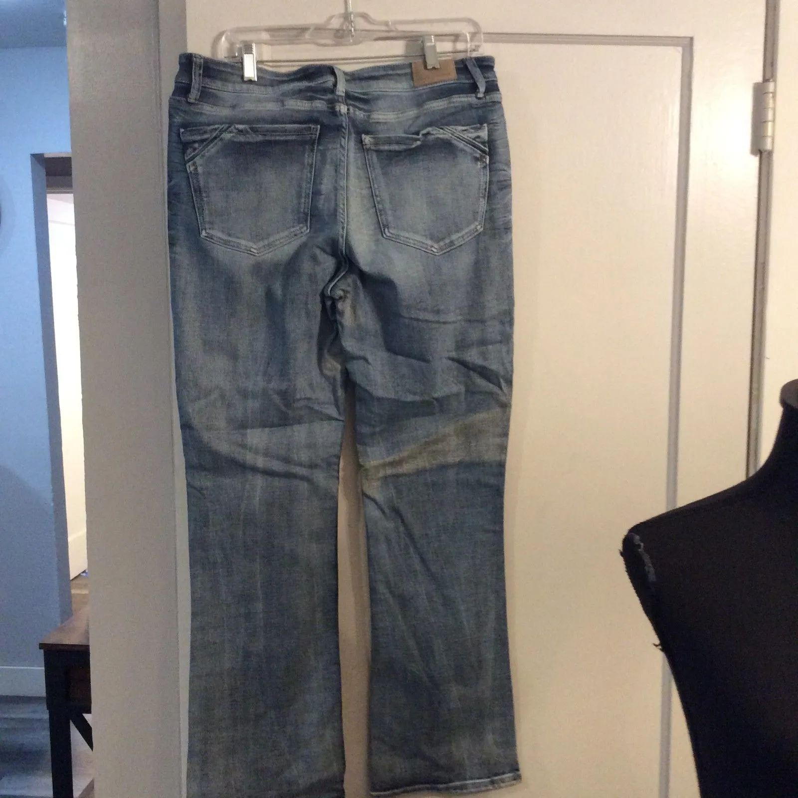 Bucket Black Fit No. 53 Womens Jeans 33x32 Boot Cut Double Button Blue Size 33 - Image 4