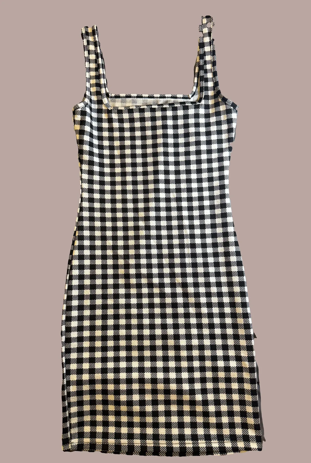 NWOT Black And White Gingham Mini Dress - Image 2