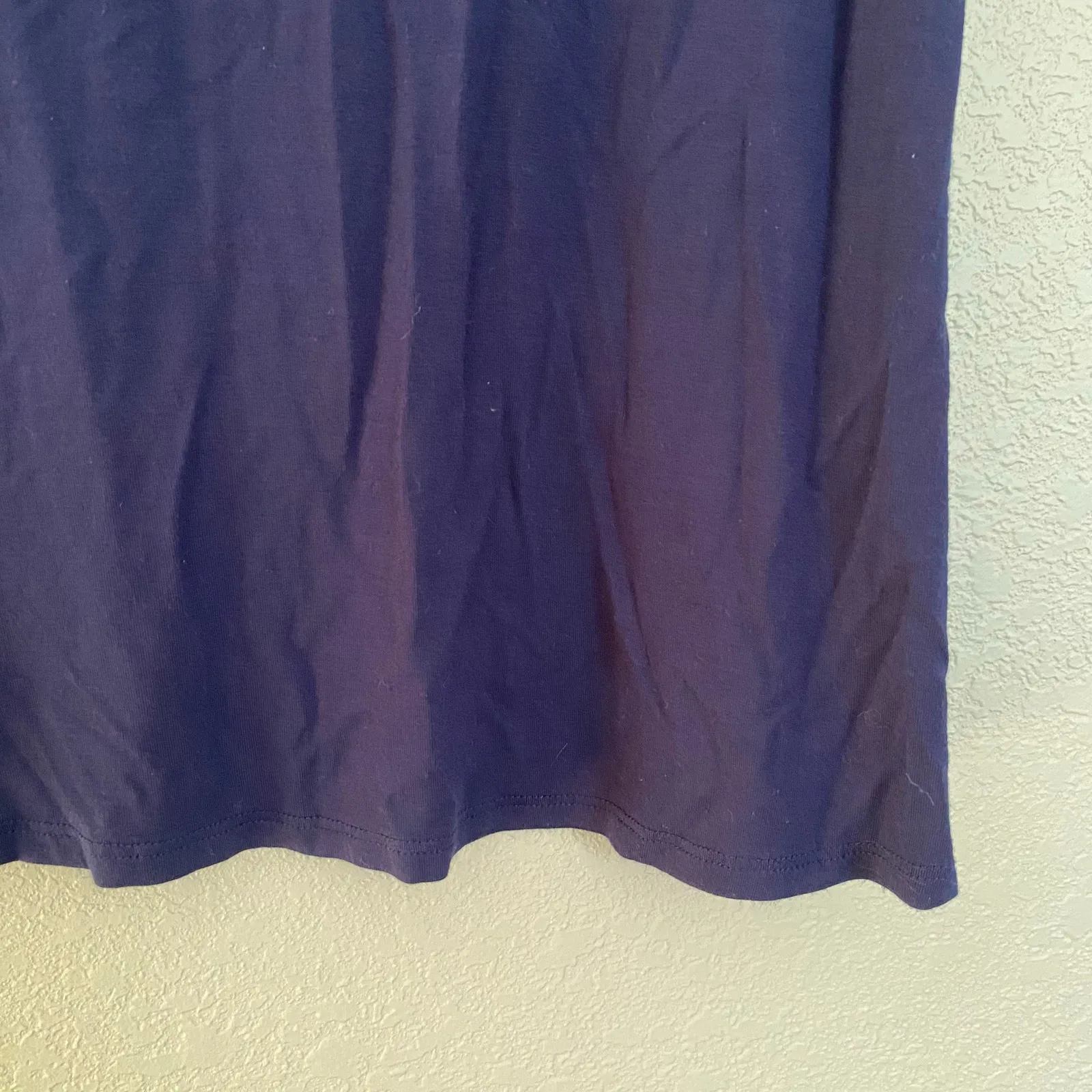 Eileen Fisher Navy Blue Short Sleeve Tee Viscose Stretchy Women PP Petite Small - Image 4