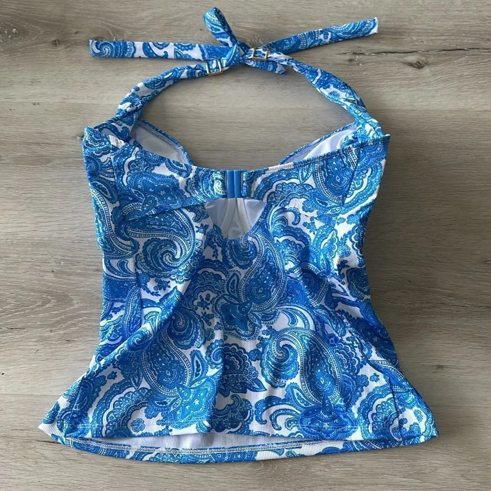 Bravissimo Koh Samui Tankini Top Blue/White NWT Blue Size undefined - Image 4