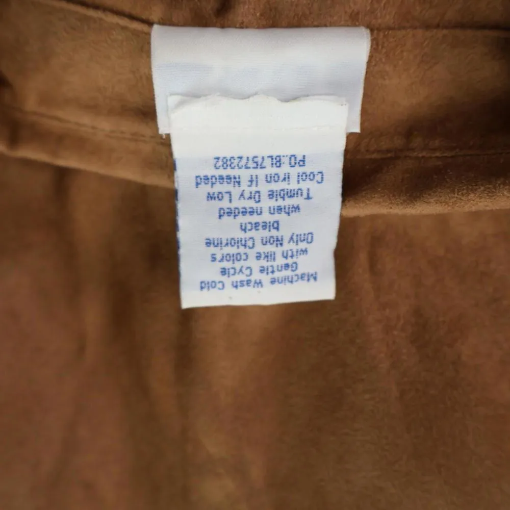 VTG Faux Suede Laser Cut Brown Button Up Western Top Shacket Rodeo‎ Cowgirl XL - Image 5