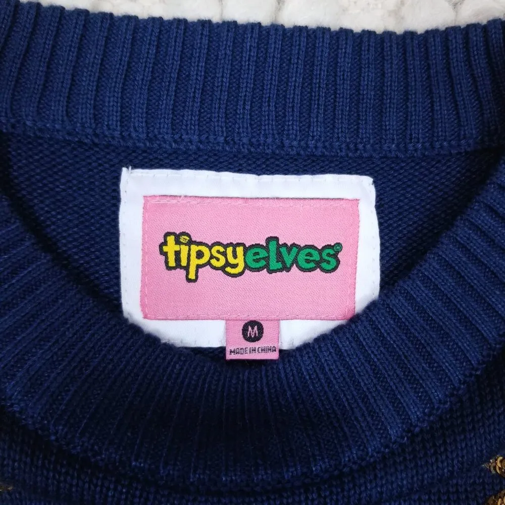 NWT Tipsy Elves Golden Snowflake Sweater Dress Sz Medium - Image 7