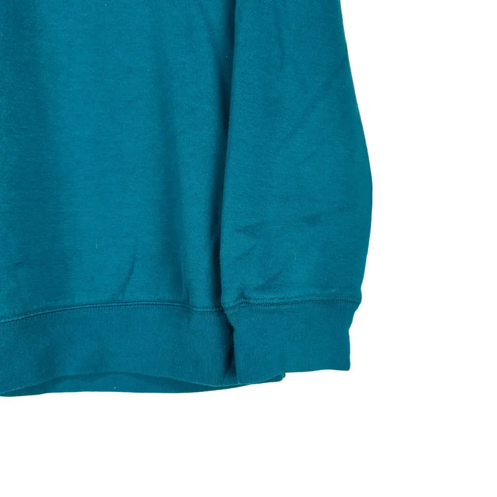 Blair Teal V-Neck Long Sleeve Pullover Sweatshirt Size L Cotton Blend - Image 3