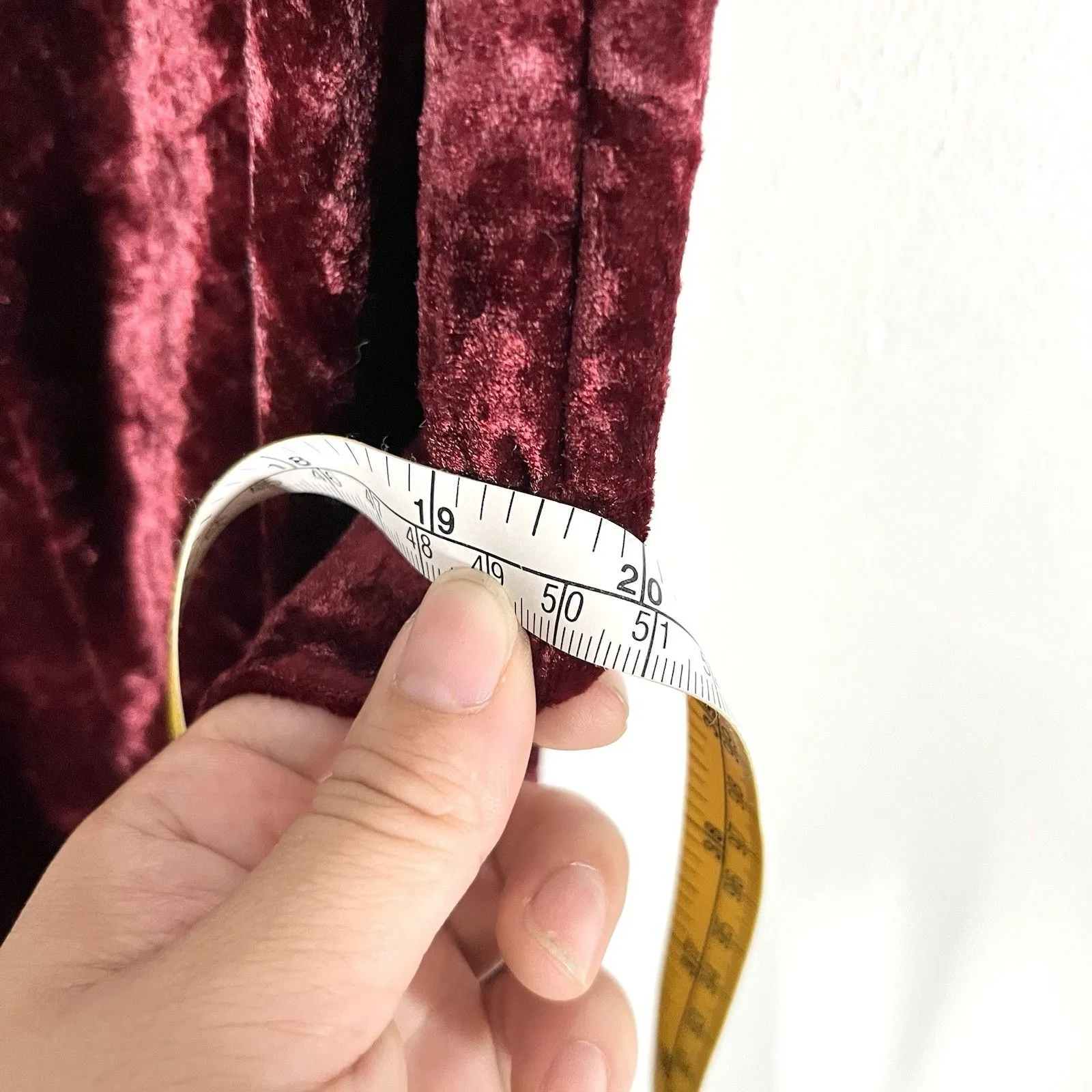 All That Jazz Burgundy Velvet Maxi Dress Strappy Y2K Holiday Glam Sz M - Image 8