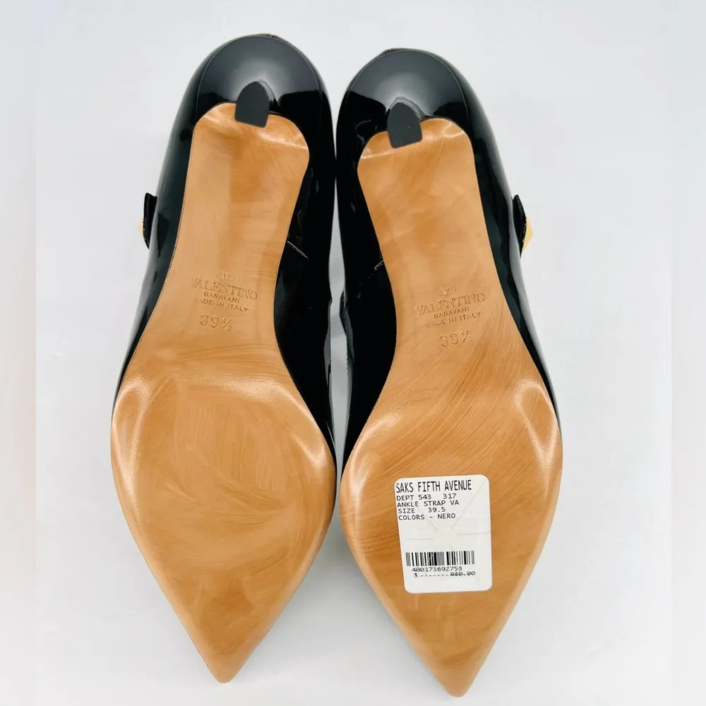 Valentino Garavani Ankle Strap Mary Jane Studded Patent Pumps Size EU 39.5 - Image 7