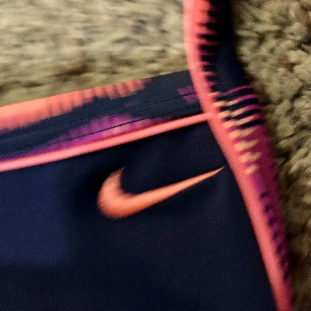 Nike Swimsuit Womens M Used One Piece Navy Pink Salmon - Image 14