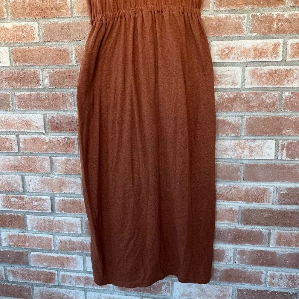 Free People FP Beach Leila Wrap Midi Dress Women’s Large Rust Orange Brown - Image 8