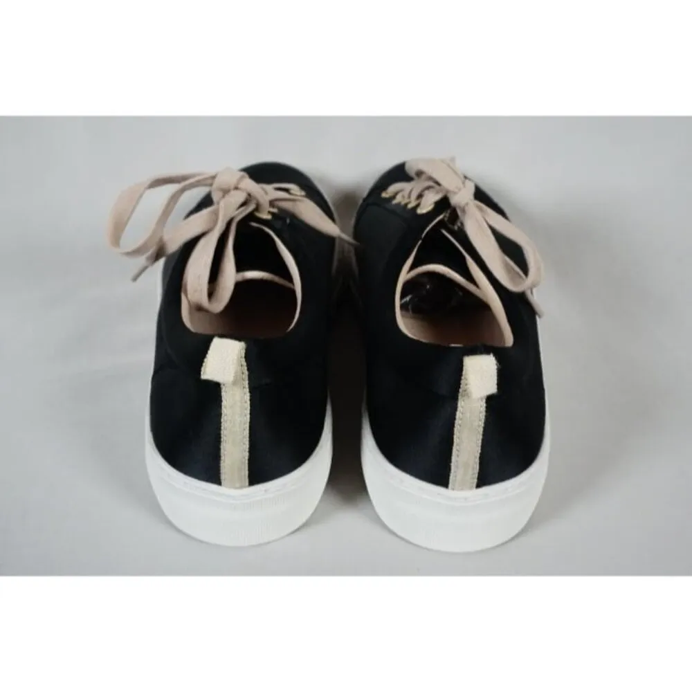 NWOT! J/Slides NYC Black Satin Platform Lace Up Sneakers Size 10 - Image 5