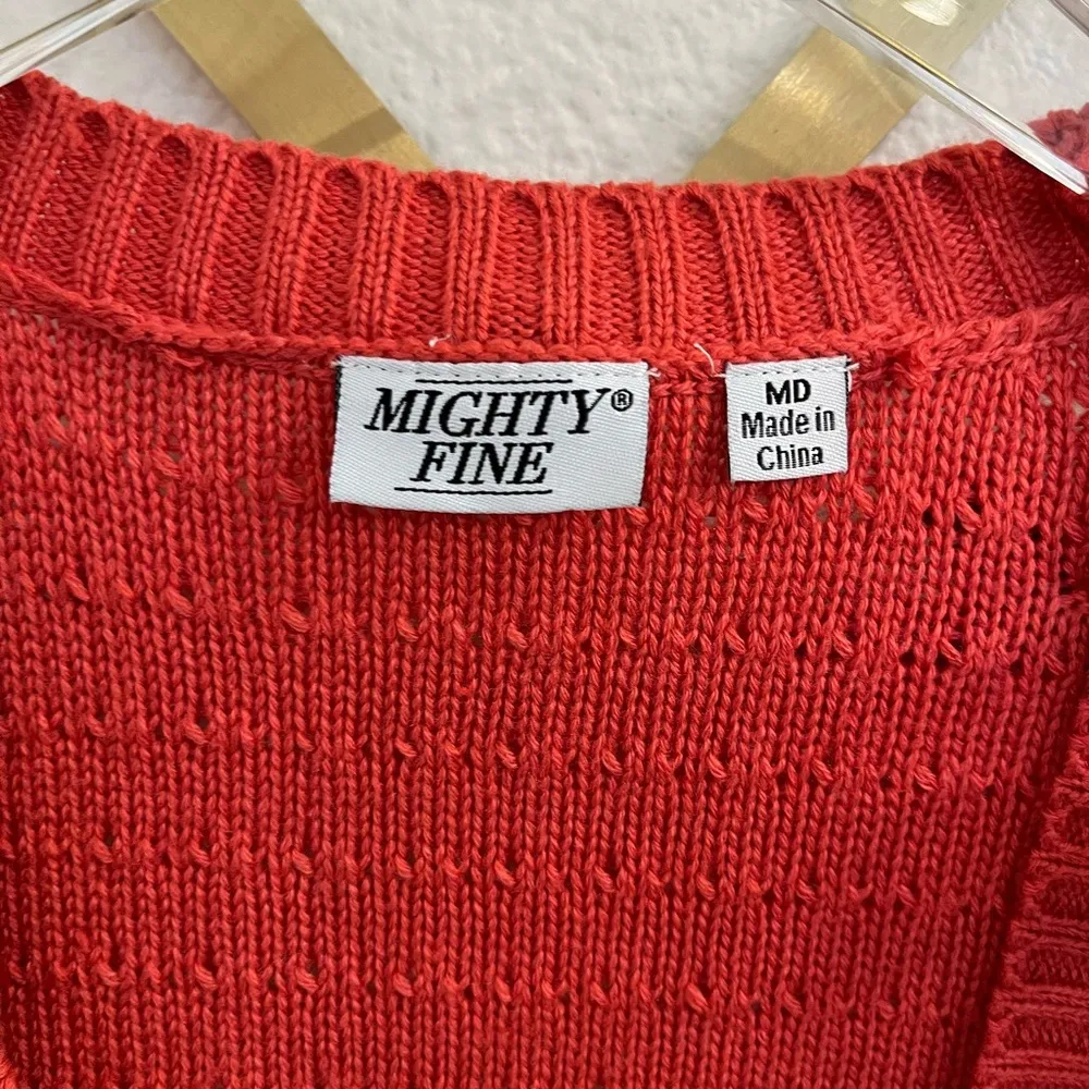 Might Fine Knot Loop Velvet Bow Cardigan Medium - Image 9