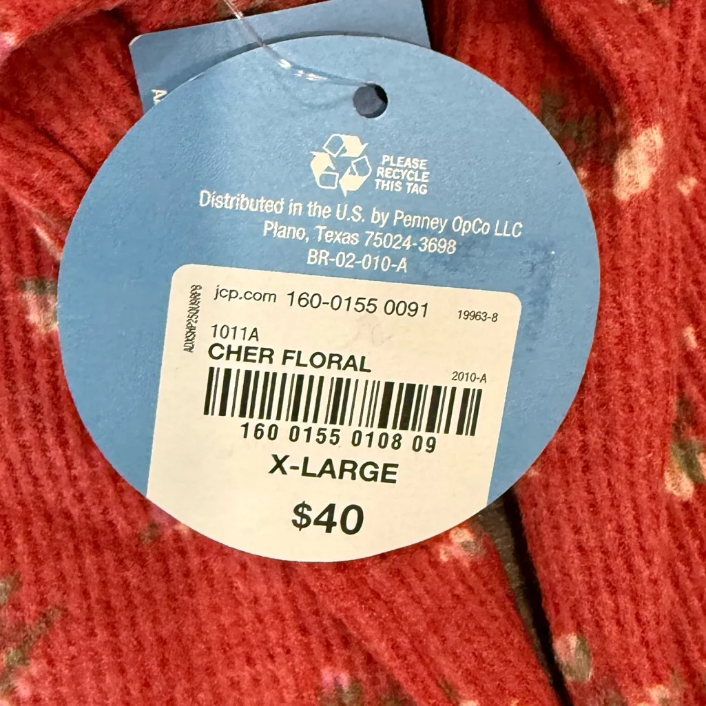 Arizona Jean Company Red‎ Floral Women's Pajama Set Size XL - Image 6