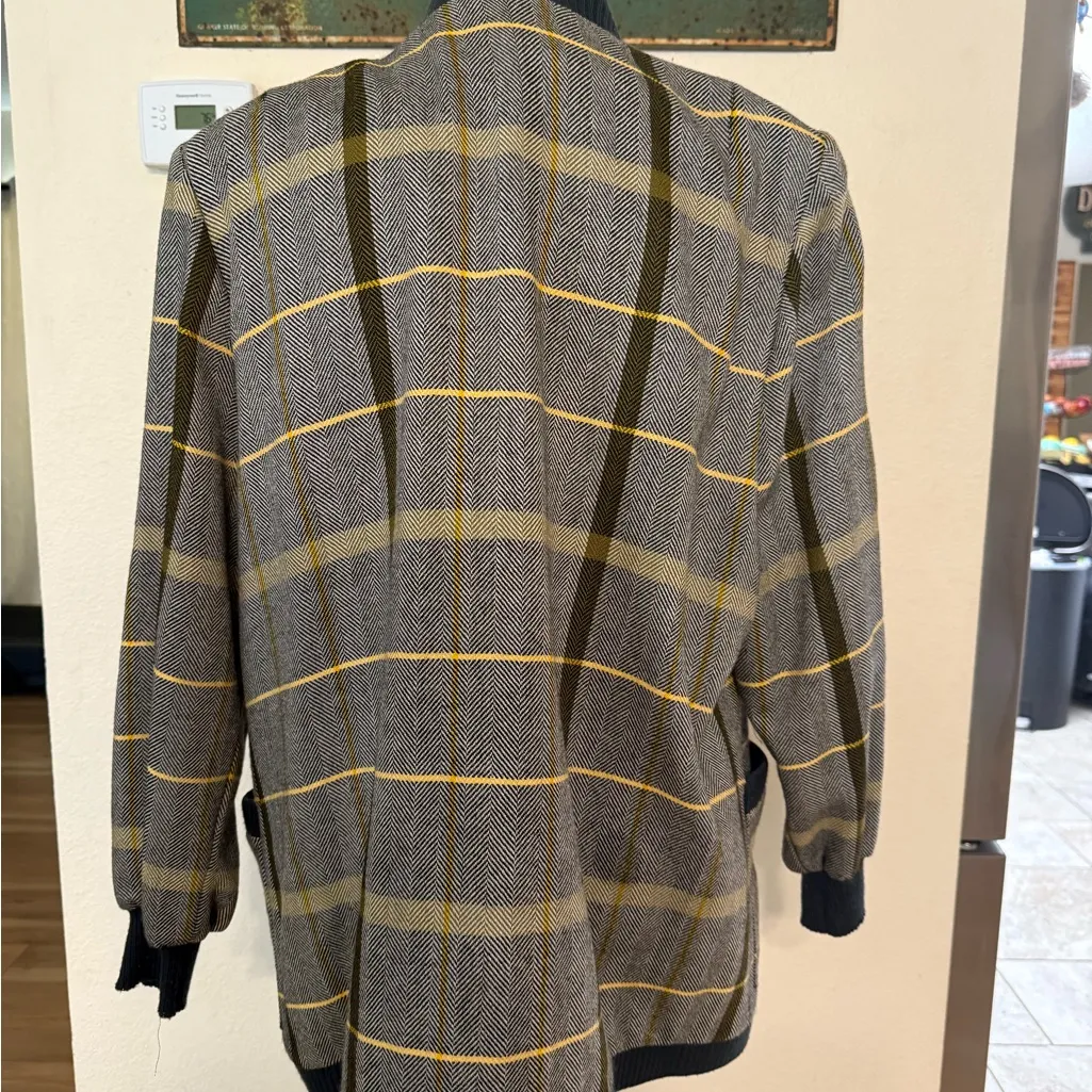 Vintage Schrader Pure Wool Blazer Eclectic Grandpa Plaid Retro Unisex Medium 38 - Image 3