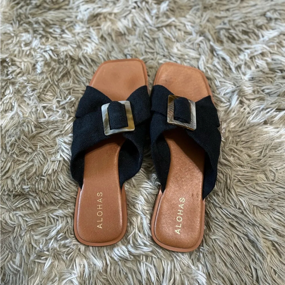 ALOHAS Sandals Black & Tan size 39/8.5 - Image 5