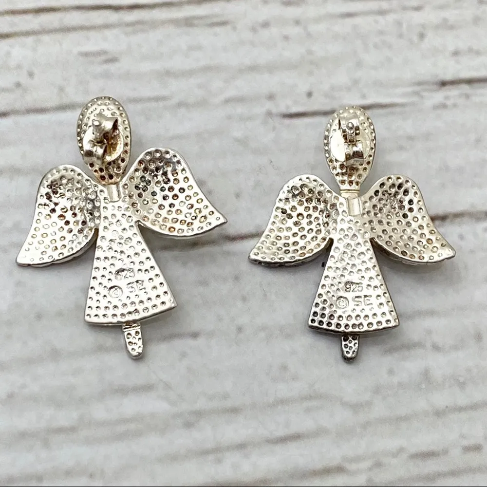 Southern Sterling Silver 2-tone Angel Earrings - Image 8