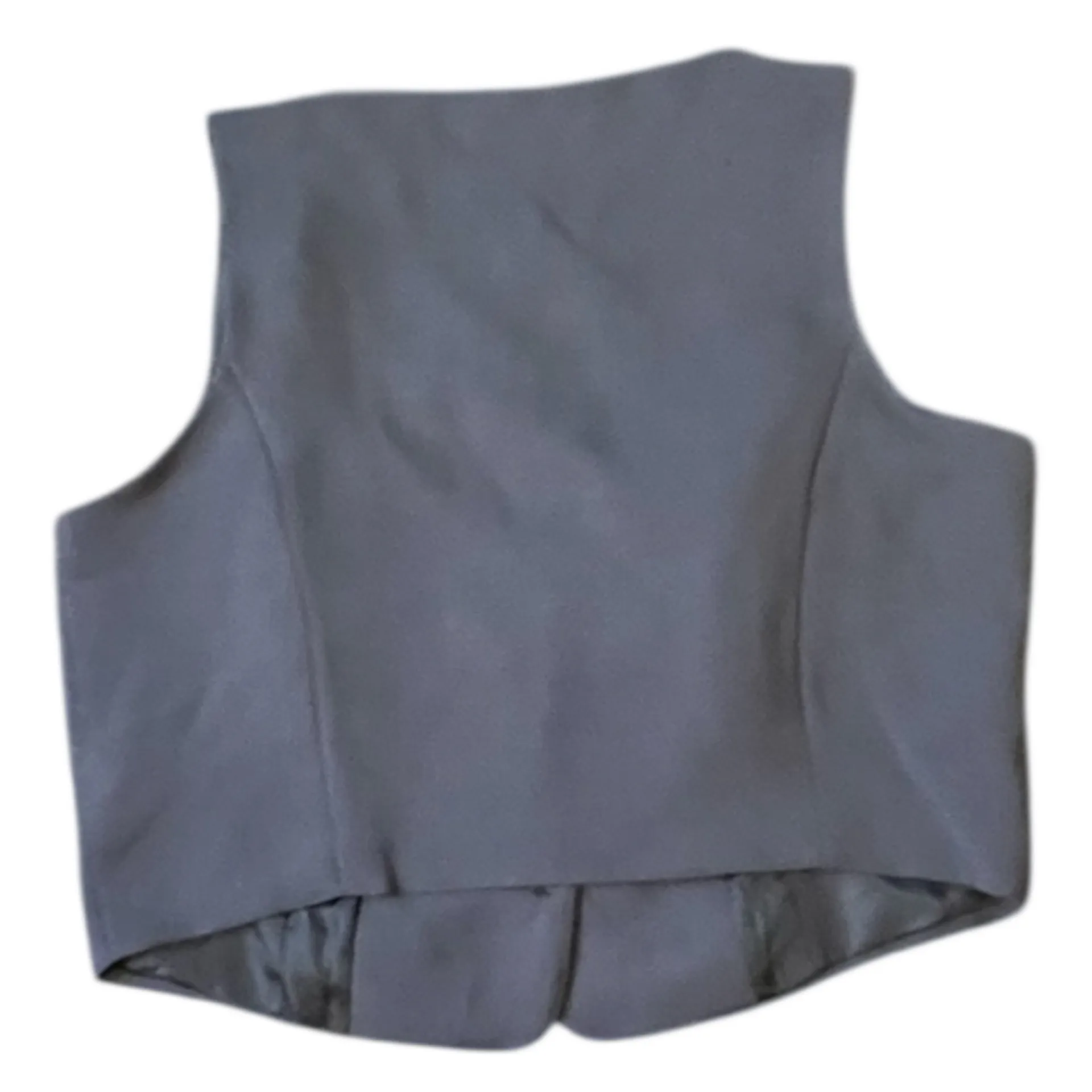 Primark Women's Large Gray Button Front Lined Vest Waistcoat‎ Fitted  V Neck NWT - Image 2