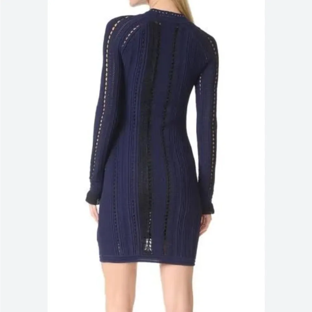 3.1 Phillip Lim Navy Lace Blue Long Sleeve Mini Dress - Image 5