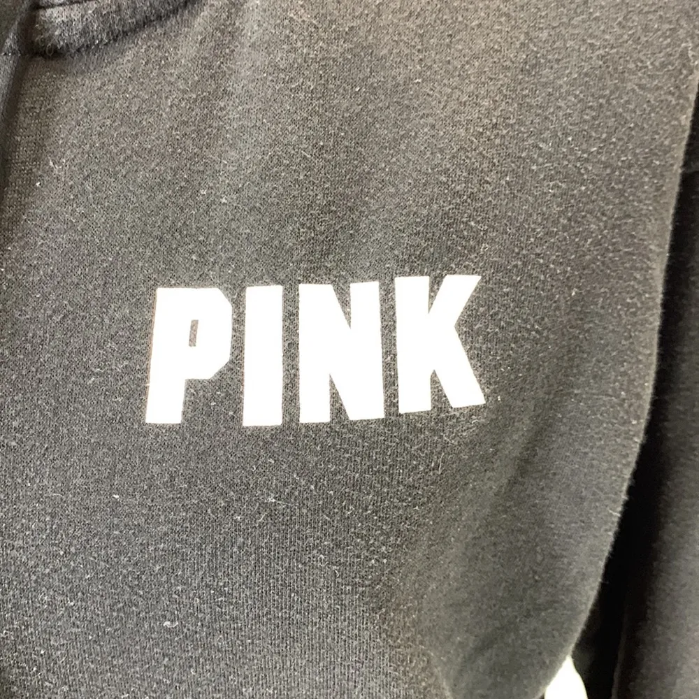 PINK Victoria’s Secret Full Zip Cropped Hoodie Black Size M - Image 2