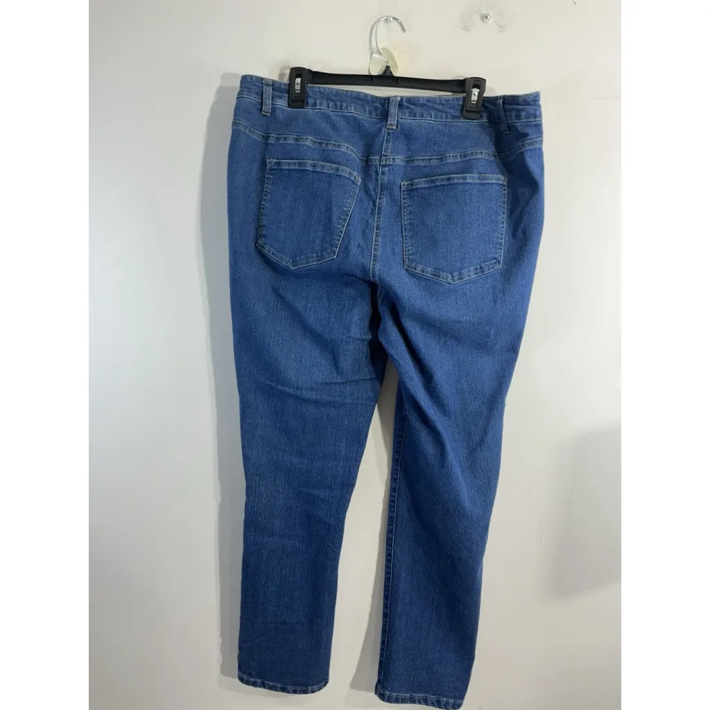 Womans Woman Within Size 18w Straight Blue Jeans - Image 2