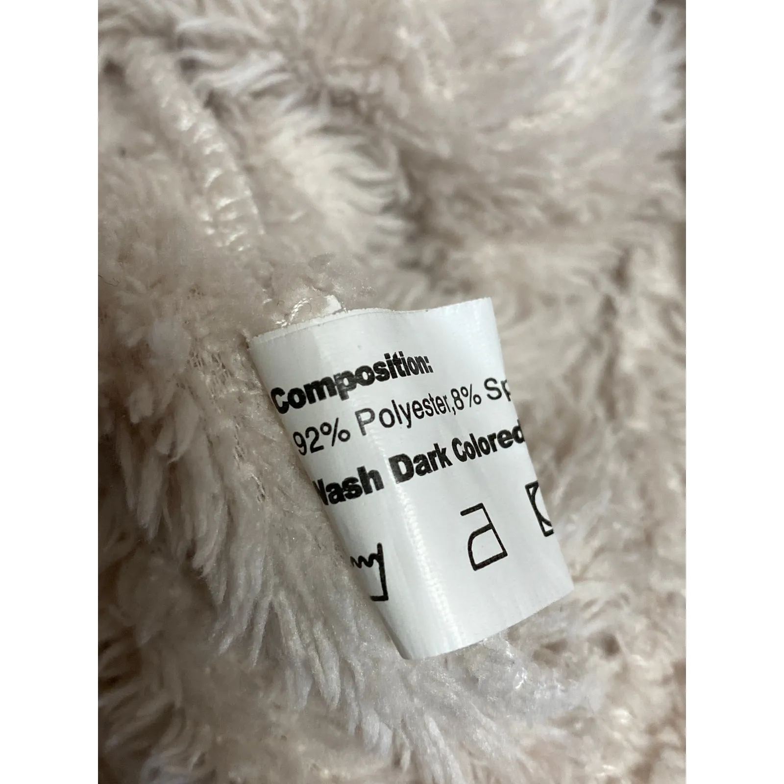 Zaful Women's Beige Faux Fur Teddy Fuzzy Hoodie Hooded Sweater Sweatshirt Top S - Image 4