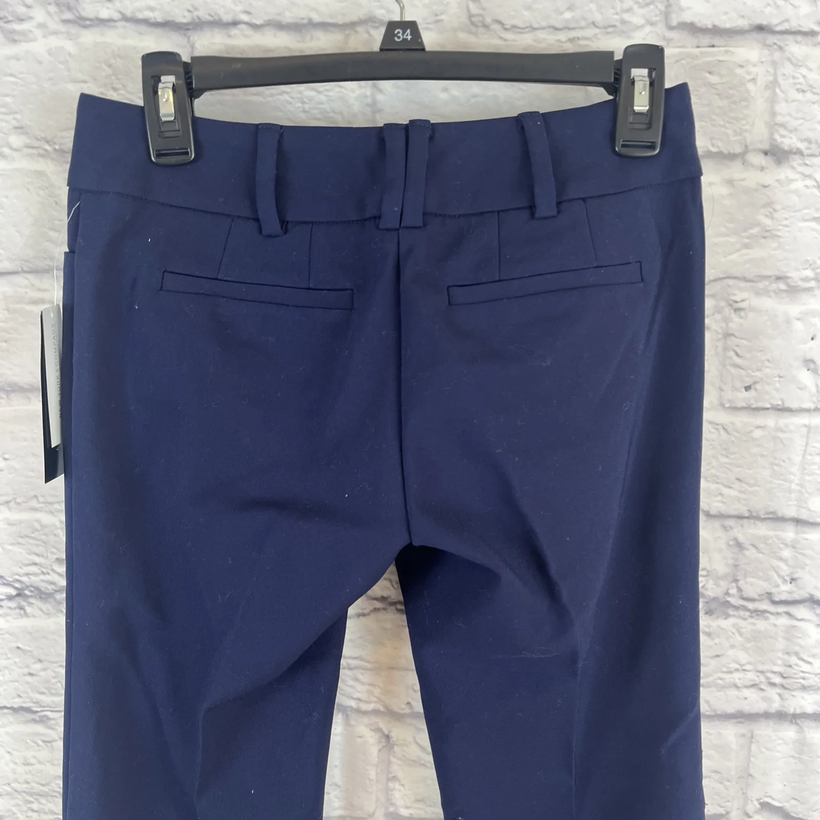 New York & Company NWT Navy Modern Fit Bootcut Dress Preppy Pants Size 0P Blue - Image 5