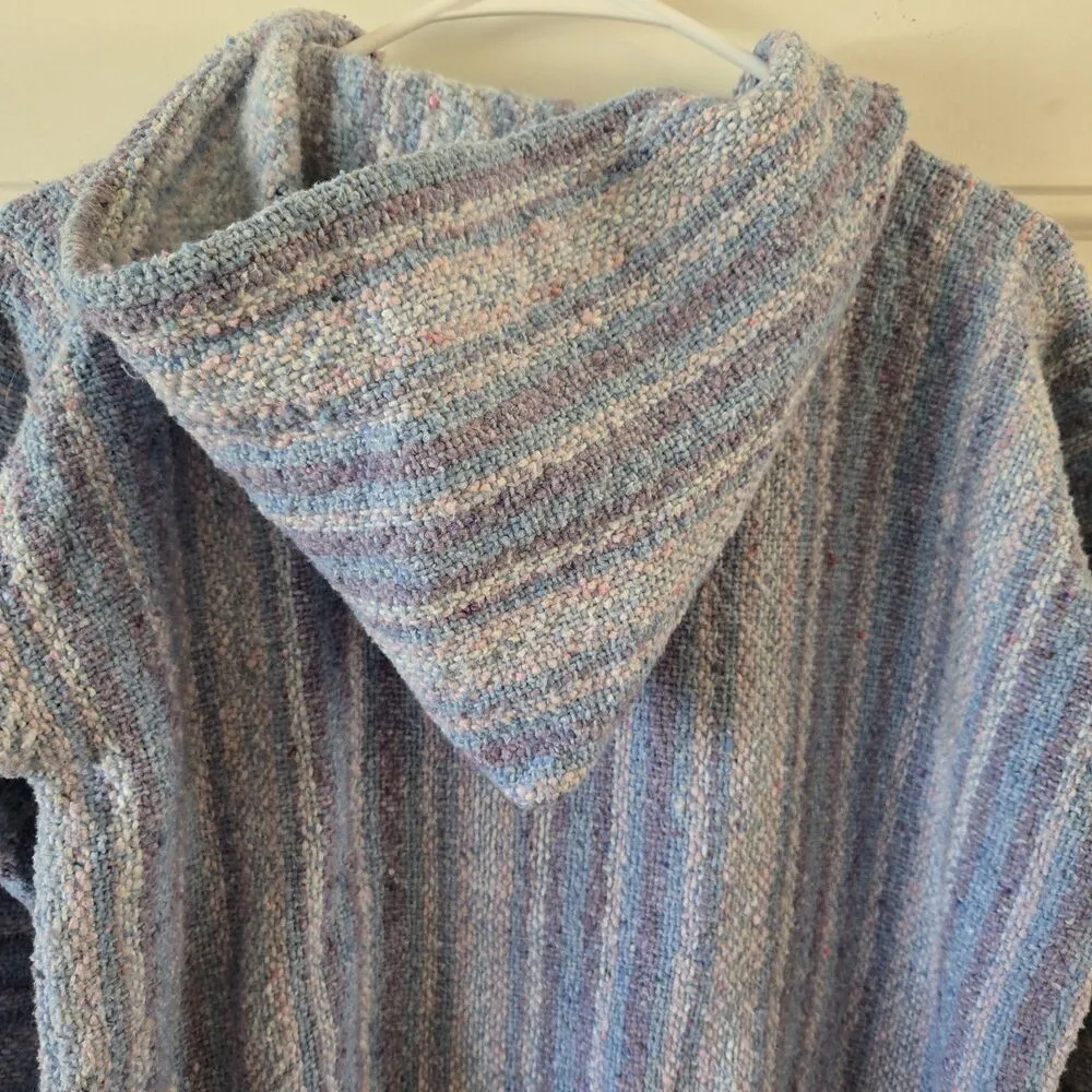 Vintage Mexican Baja Hoodie Size Medium Colorful Drug Rug Oversized Relaxed Fit - Image 6