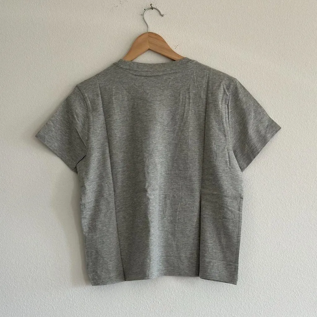 Everlane The Box Cut Tee in Essential Cotton in Heathered Grey, Size Medium - Image 8
