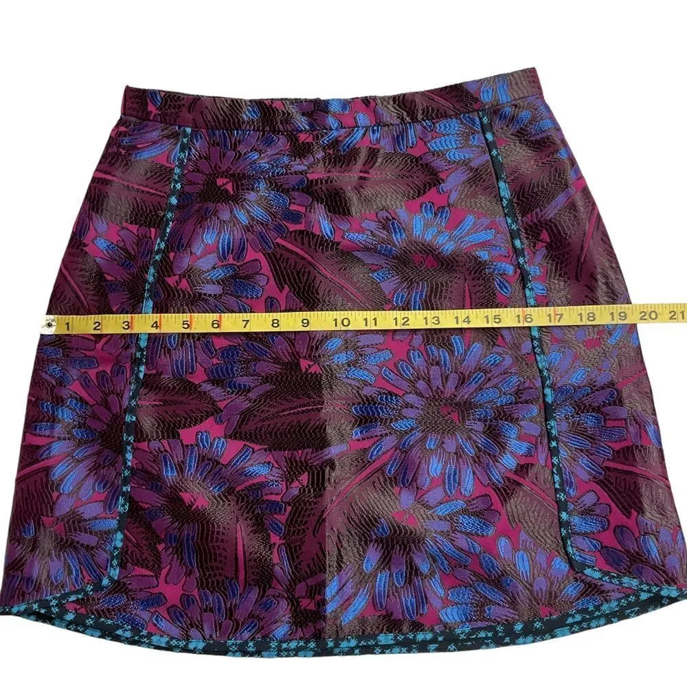 J. Crew Floral Jacquard Mini Skirt Size 4‎ Purple Midnight Embroidered NWT - Image 10