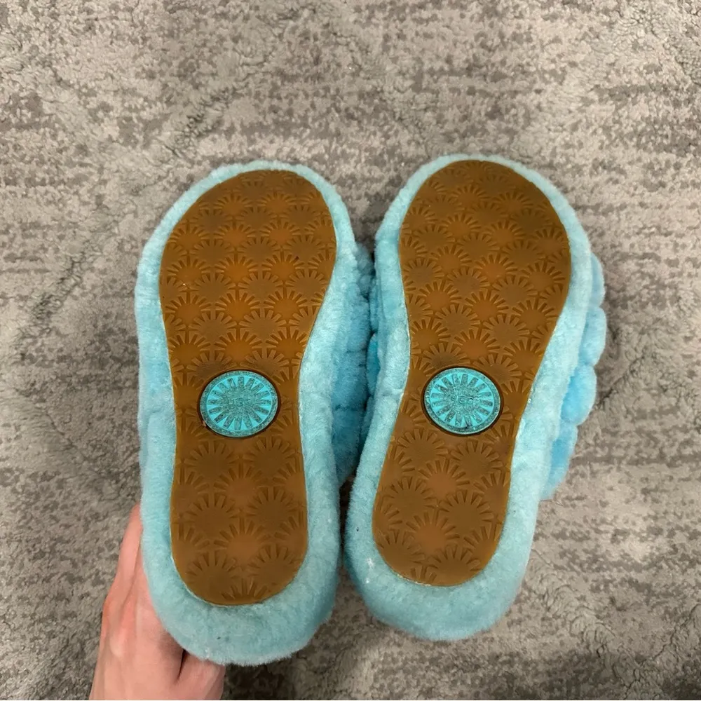 Ugg Fluff Yeah Teal Slippers US 6 - Image 5