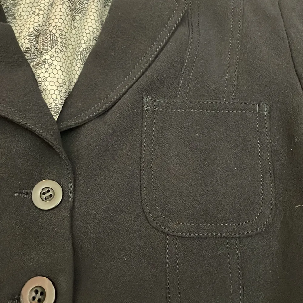 Essentials Navy Blue Woman's Long Sleeve Blazer Jacket Size 2 - Image 10