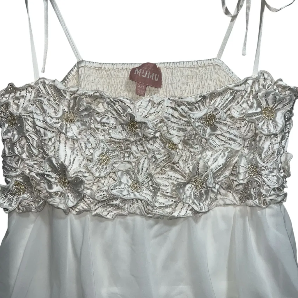 Show Me Your Mumu Gabriella Floral Appliqué Tiered Maxi Dress In Ivory - Image 7