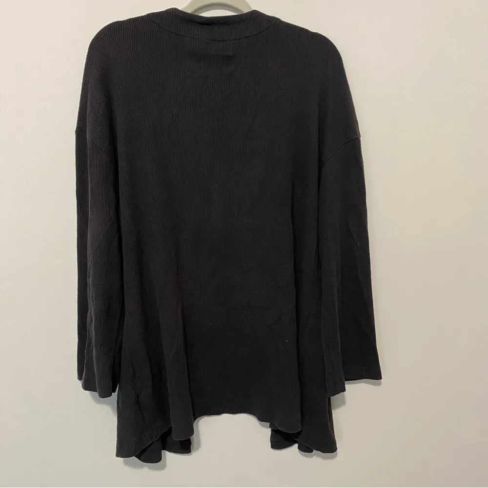 Anthropologie Saturday Sunday Charcoal Gray Waffle Knit Cardigan small - Image 7