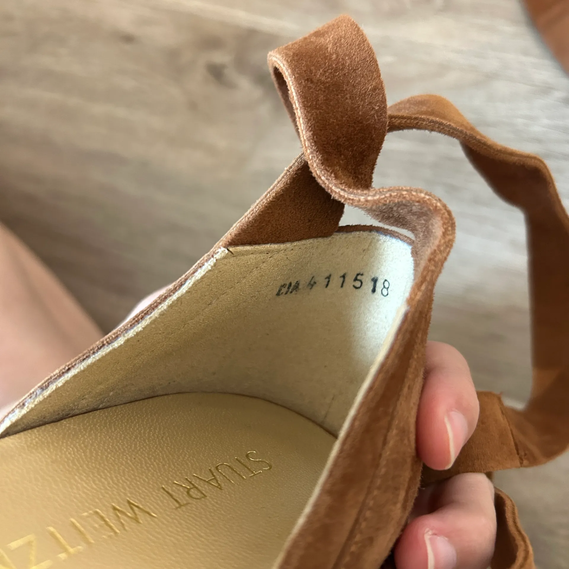 Stuart Weitzman Brown Suede Ankle Wrap Corbata Sandals Size 7 NWOT - Image 8