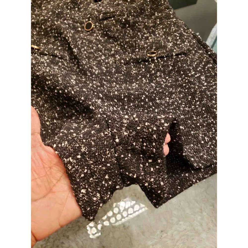 SHELN Women's Black & White Polyester Long Sleeve Button Front Romper Size M - Image 11