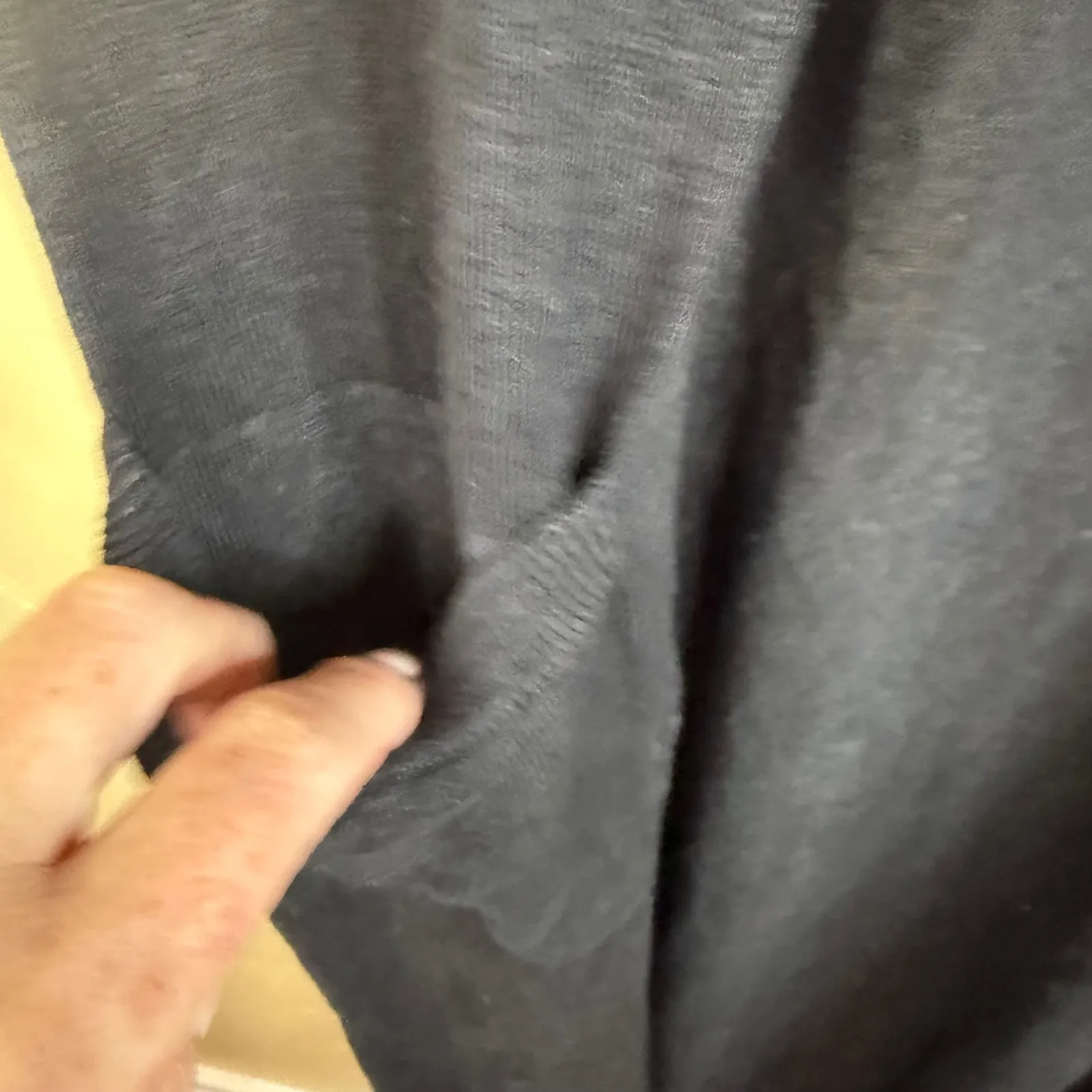 Pure Jill Black Linen Blend Duster Cardigan Open Front 3/4 Sleeve Pockets Med - Image 4