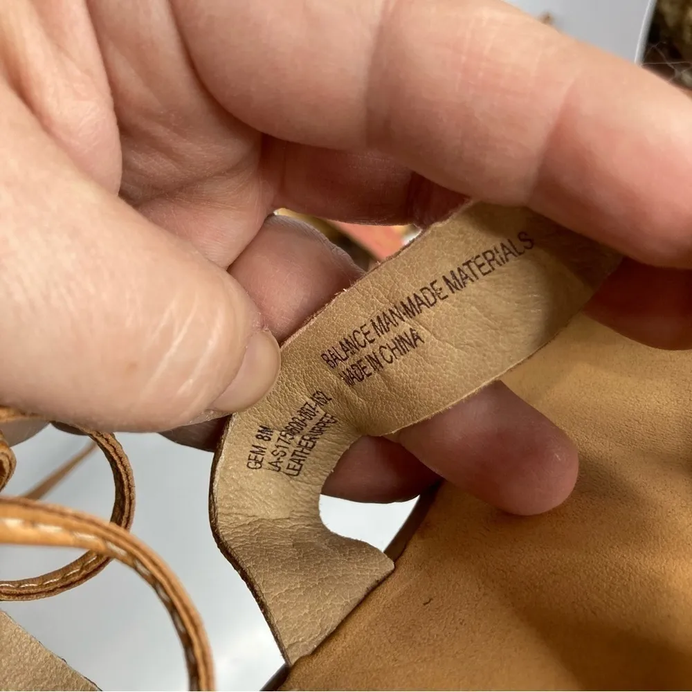 Latigo‎ gem leather sandals lace up size 8 - Image 4