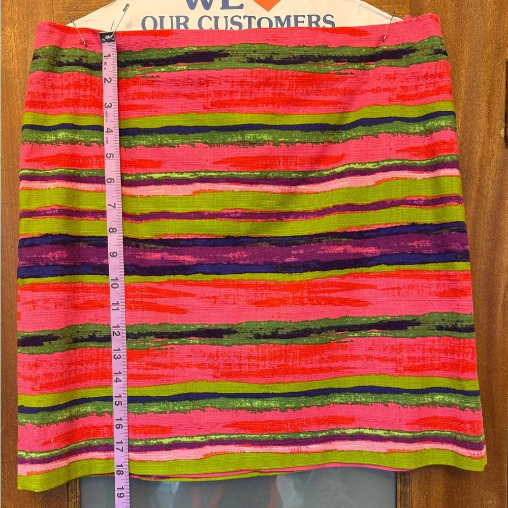 Premise Women Bright Striped Lined Cotton Blend Spring Summer Skirt Newly Drycl - Image 9