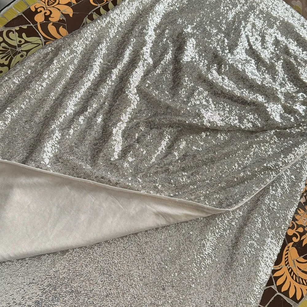 H&M Elegant Sequin Wrap Dress in Silver - Image 12