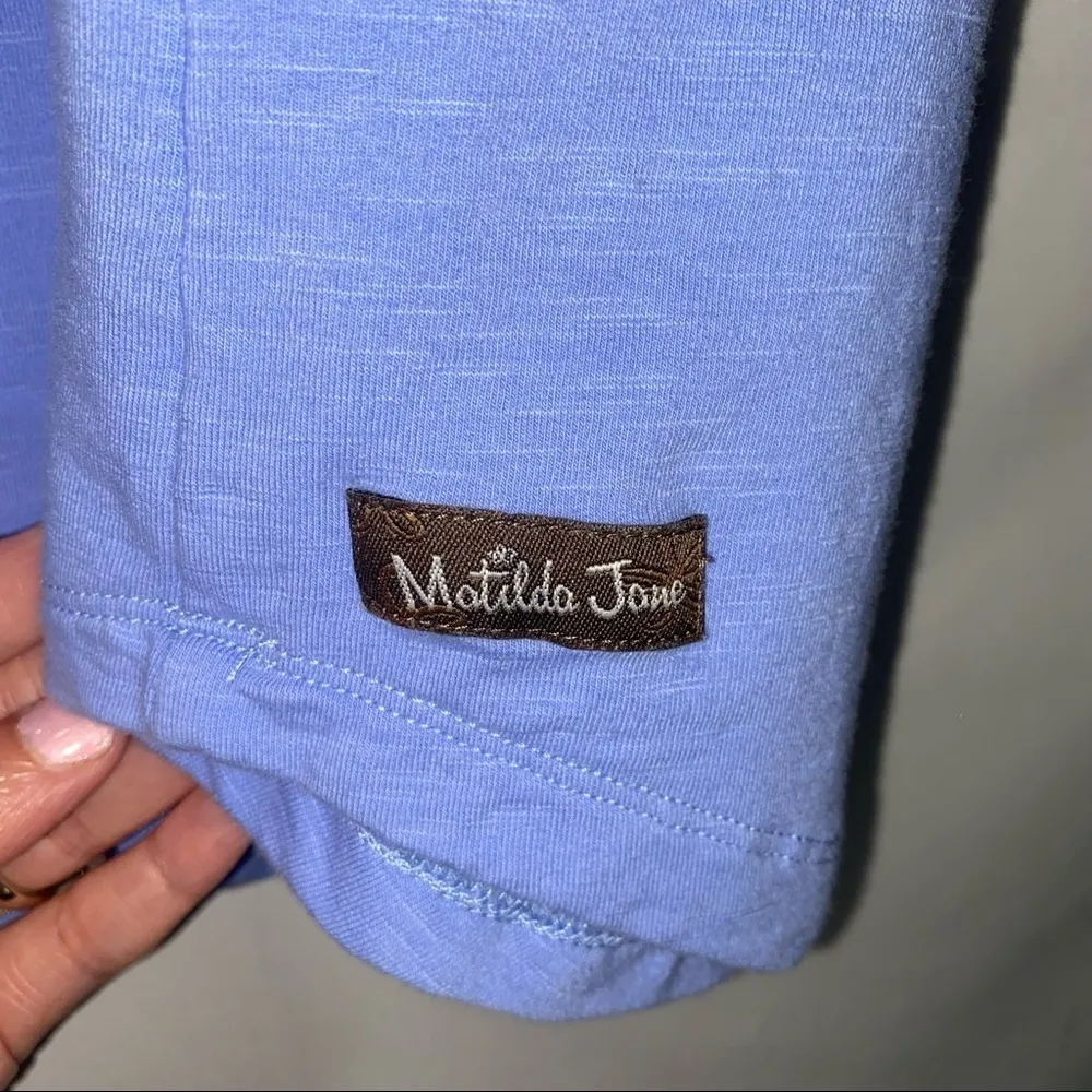 Matilda Jane In Season Shift Dress Periwinkle Blue Eyelet Lace Flutter Sleeve - Image 4