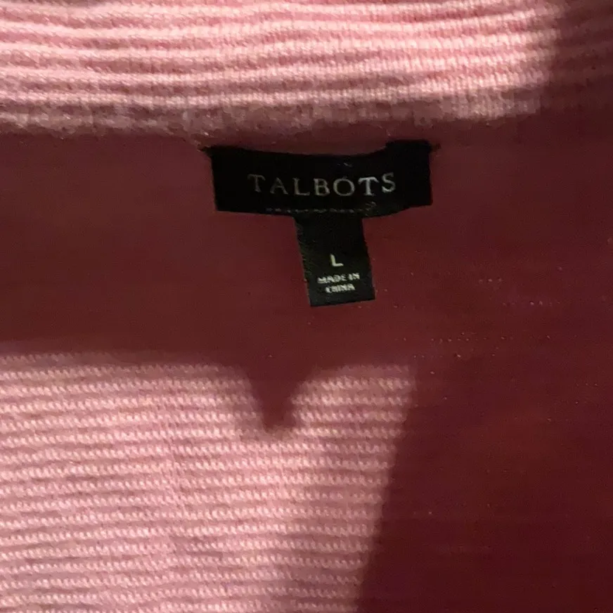 Talbots Pink Ribbed Wool-Blend Jacket Sz. L - Image 2