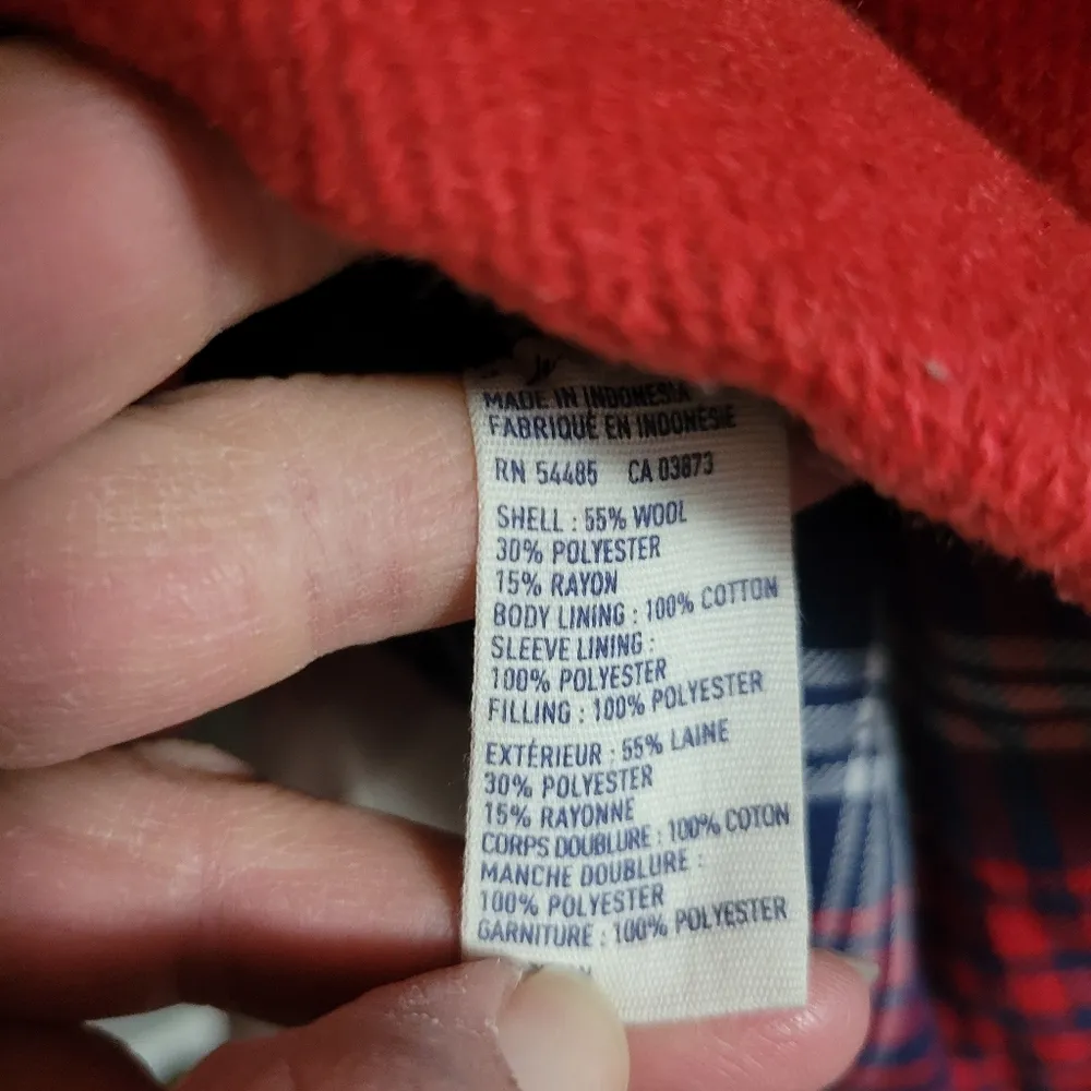 American Eagle red wool blend hooded peacoat size small - Image 7