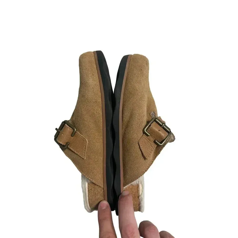 Clarks Collection Brynn Slip-On Slide Clog Size 7.5 Women's Suede Fur - Image 6