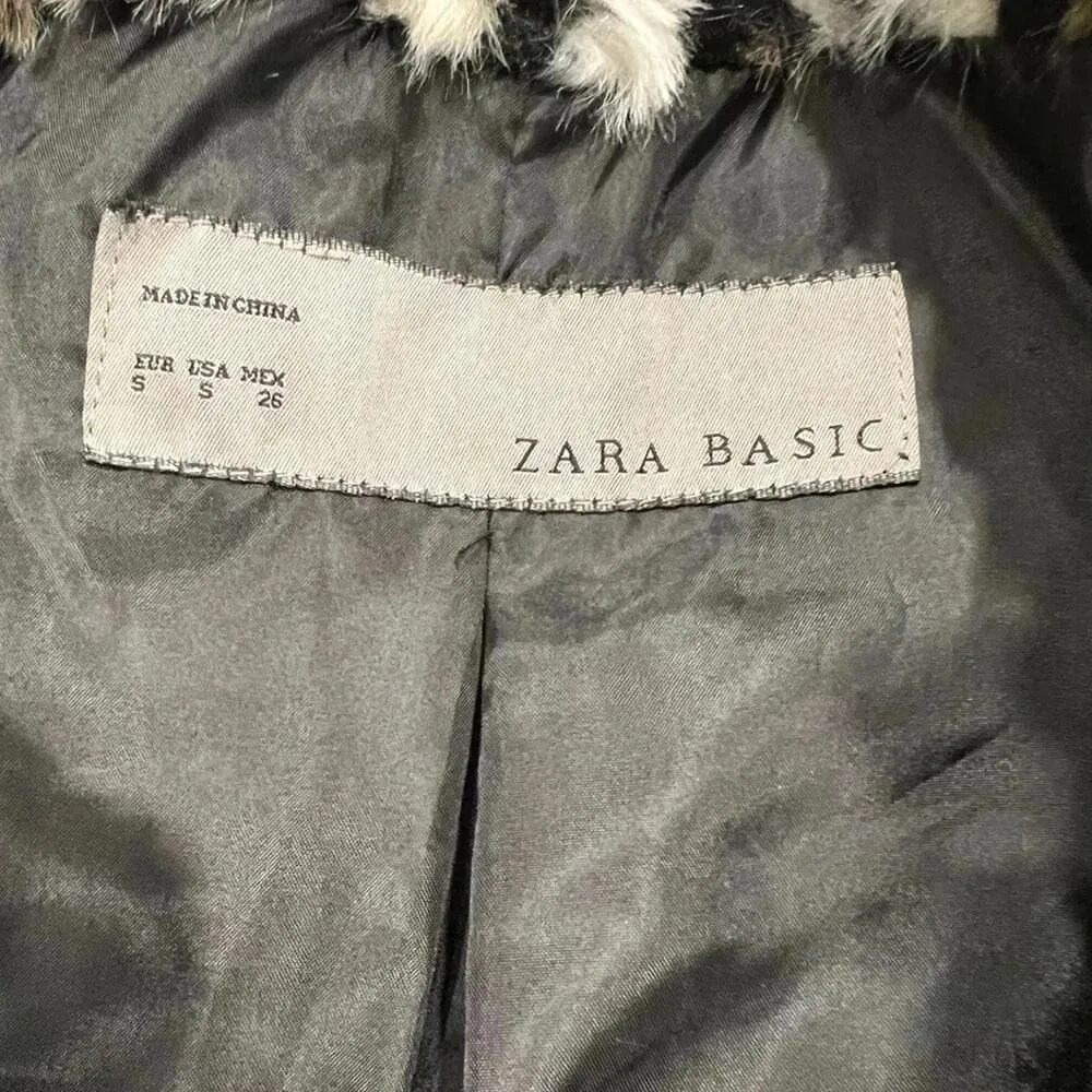 ZARA Leopard Print Faux Fur Jacket Size S - Image 5