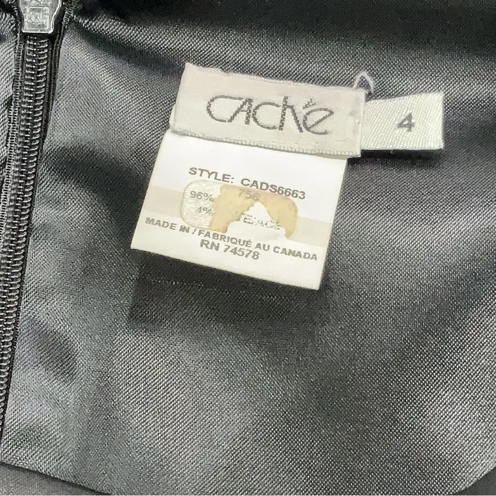 Vintage Y2K Cache Size 4 Black Fringe Mini Skirt Western Boho Cowgirl Party 20’s - Image 4