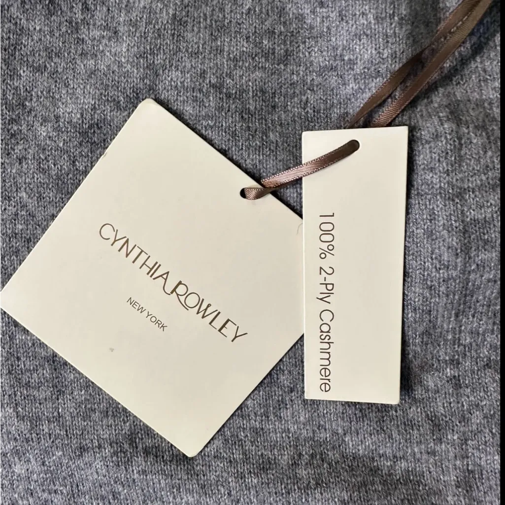 CYNTHIA ROWLEY 100%  2 -PLY Cashmere Side Slits Casual Lounge Pants Grey  Sz‎ S - Image 11