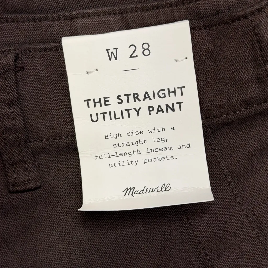 NWT Madewell Utility Straight-Leg Pants 28 - Image 8