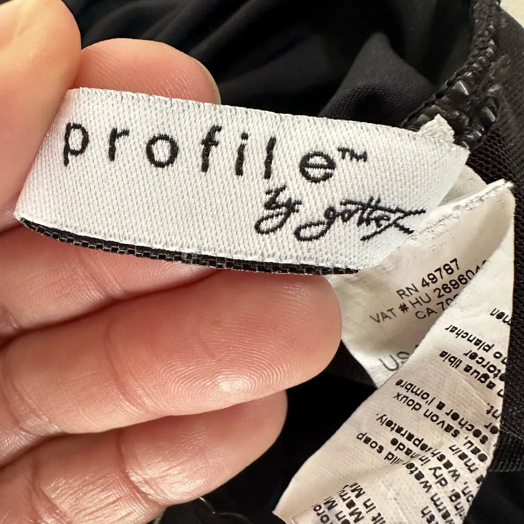 PROFILE BY GOTTEX BALCK Solid Tutti Frutti ONE PIECE BATHING SUIT SIZE 10 Black - Image 4