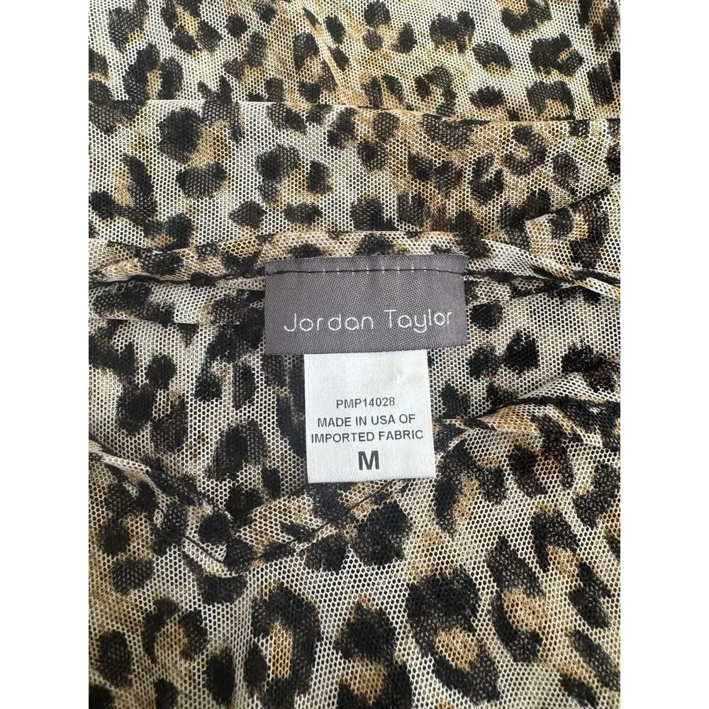 Jordan Taylor Womens Medium Leopard Cover Up Top Tunic Beach Poolside Vacation - Image 10